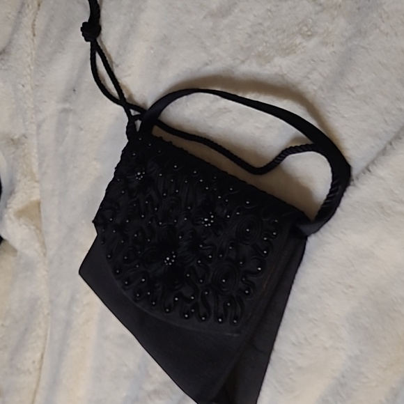 WAS $399 JOSE COTEL  Rare 1980's VINTAGE PARIS Black Designer Beaded Evening Bag - Picture 12 of 14